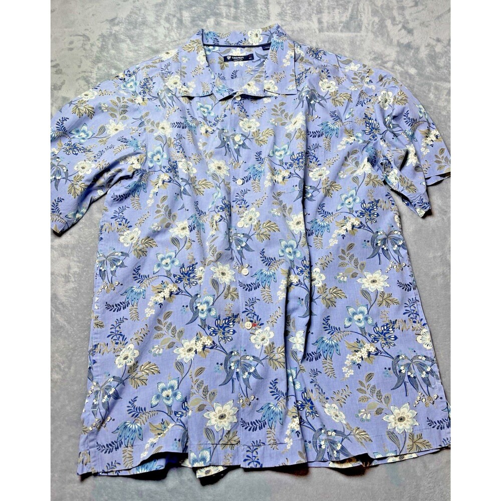 Cremieux mens short sleeve button floral shirt XXL party vacation travel casual